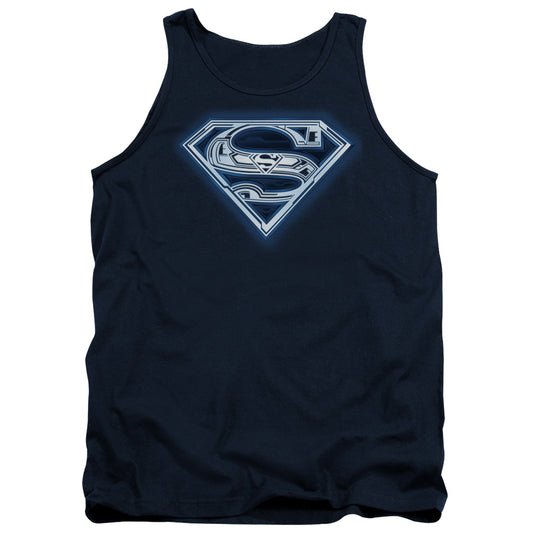 Superman Cyber Shield Mens Tank Top Shirt Navy