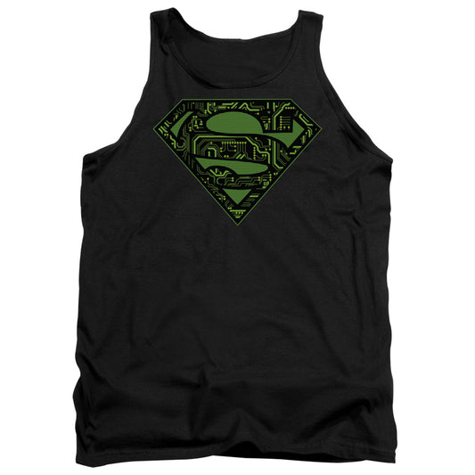 Superman Circuits Shield Mens Tank Top Shirt Black