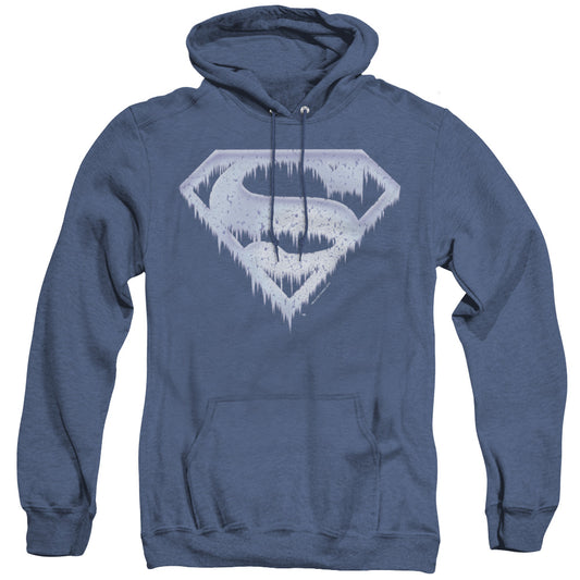 Superman Ice And Snow Shield Heather Mens Hoodie Royal Blue