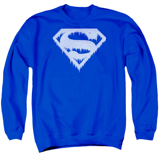 Superman Ice And Snow Shield Mens Crewneck Sweatshirt Royal Blue