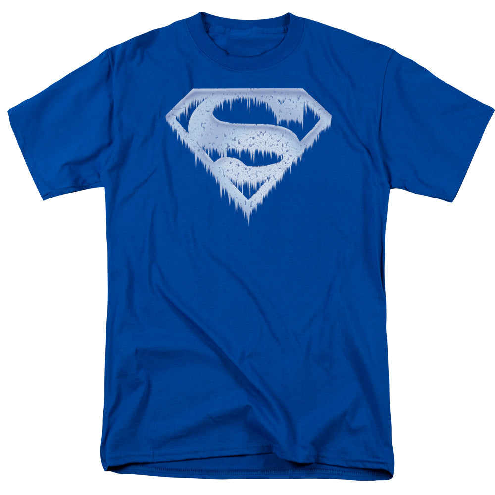 Superman Ice And Snow Shield Mens T Shirt Royal Blue