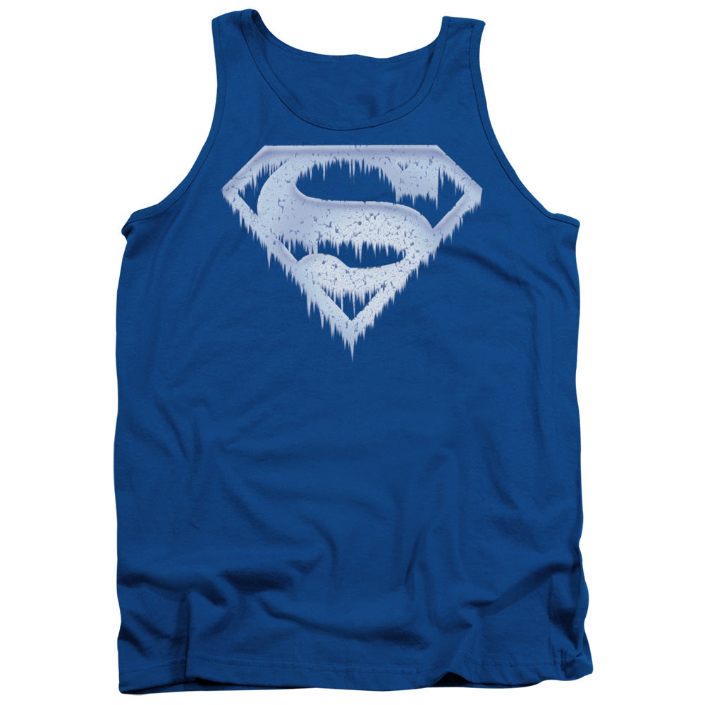 Superman Ice And Snow Shield Mens Tank Top Shirt Royal Blue