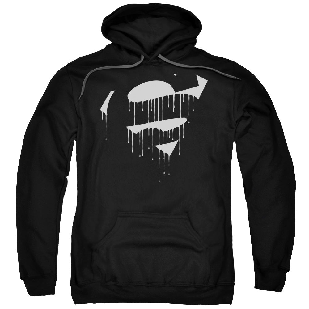 Superman Dripping Shield Mens Hoodie Black