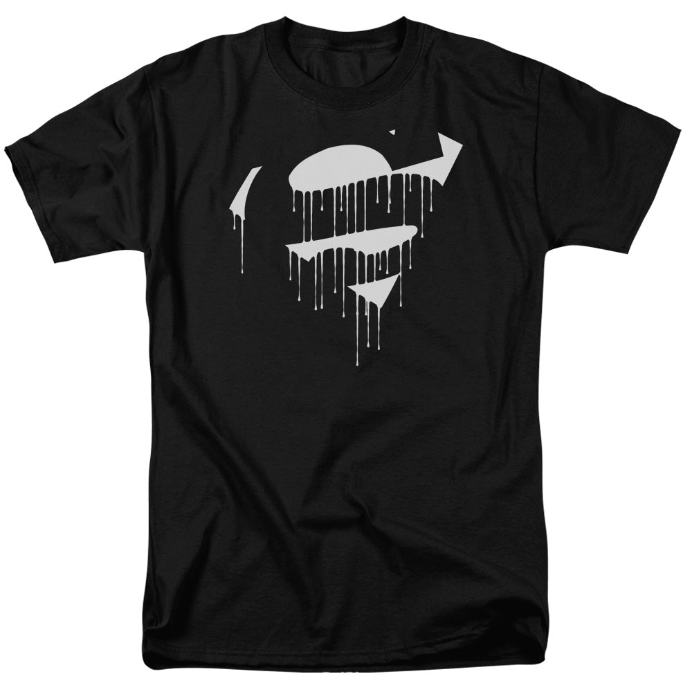 Superman Dripping Shield Mens T Shirt Black