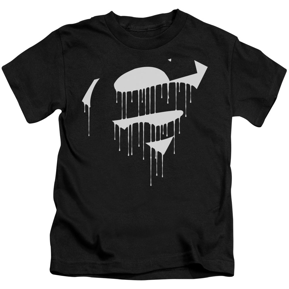 Superman Dripping Shield Juvenile Kids Youth T Shirt Black