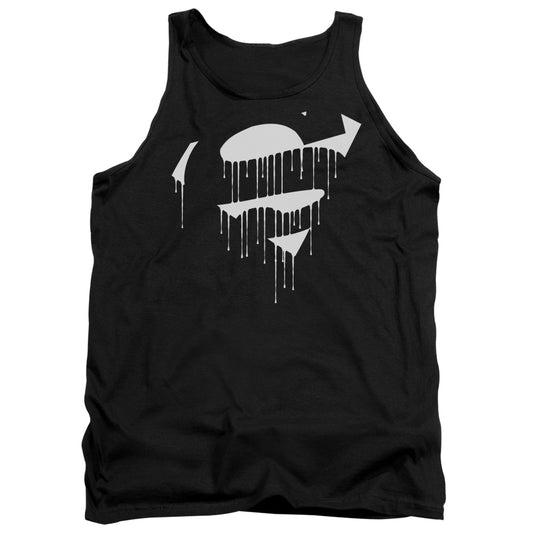 Superman Dripping Shield Mens Tank Top Shirt Black