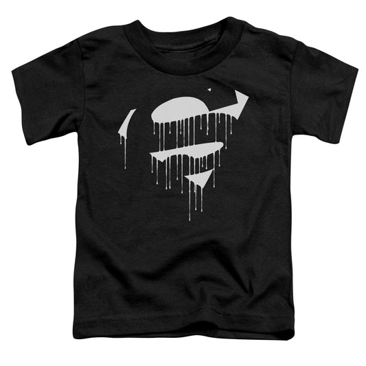 Superman Dripping Shield Toddler Kids Youth T Shirt Black