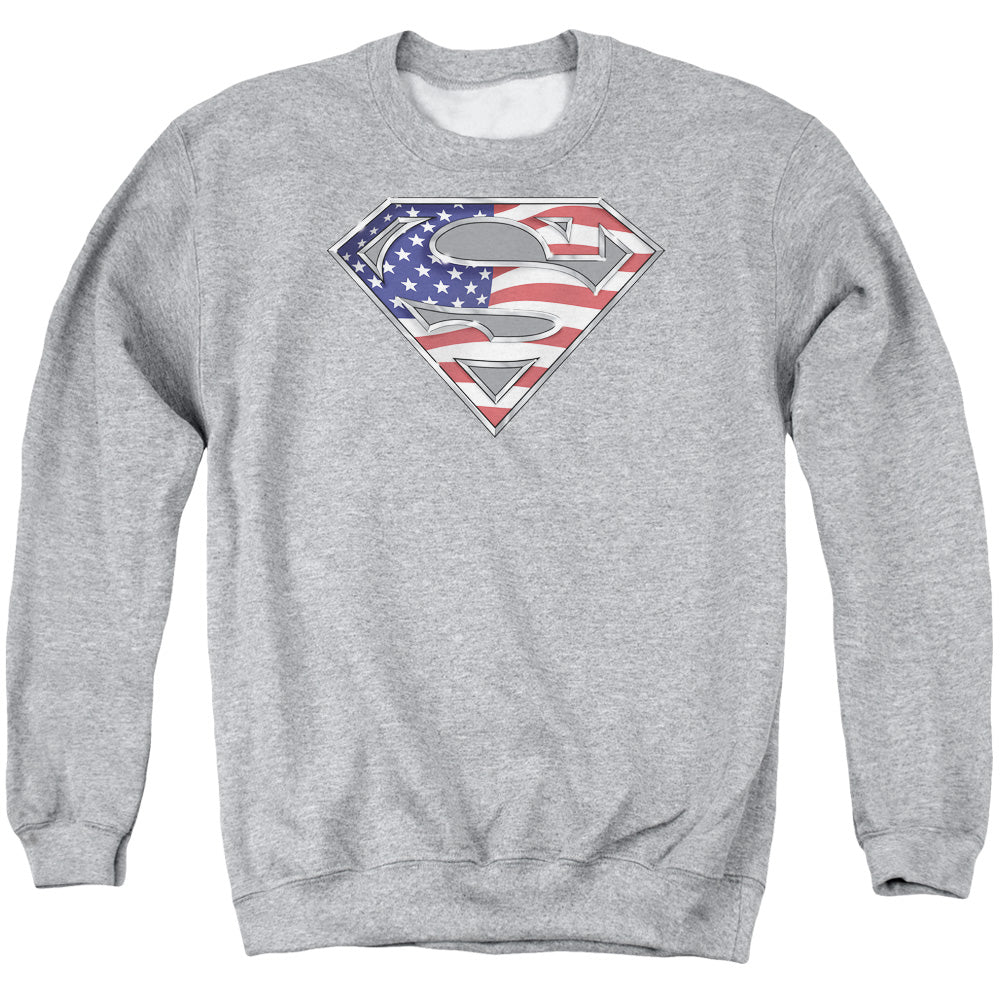 Superman All Mens Crewneck Sweatshirt Athletic Heather