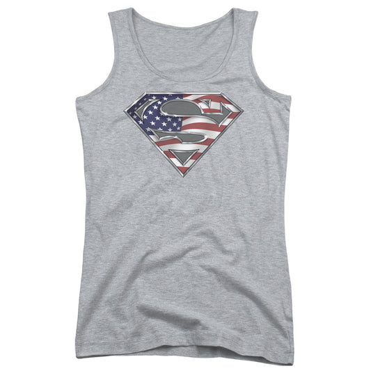 Superman All Womens Tank Top Shirt Athletic Heather