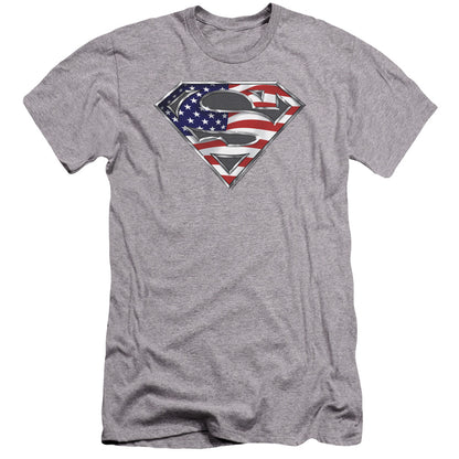 Superman All Premium Bella Canvas Slim Fit Mens T Shirt Athletic Heather