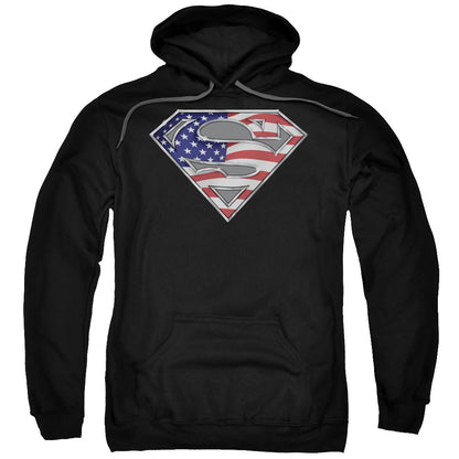 Superman All American Shield Mens Hoodie Black