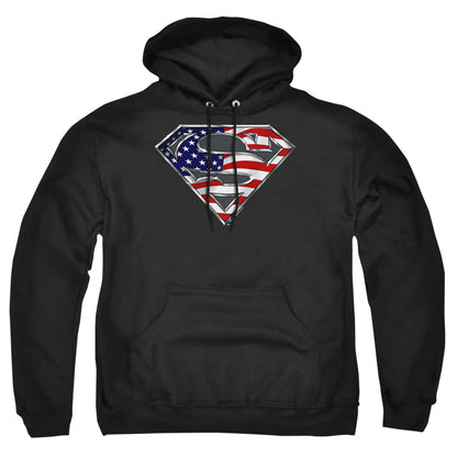 Superman All American Shield Mens Hoodie Black