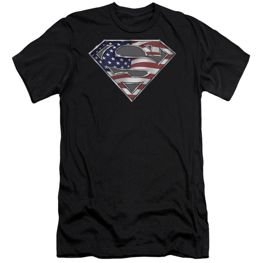 Superman All American Shield Slim Fit Mens T Shirt Black