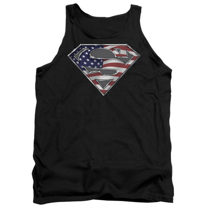 Superman All American Shield Mens Tank Top Shirt Black