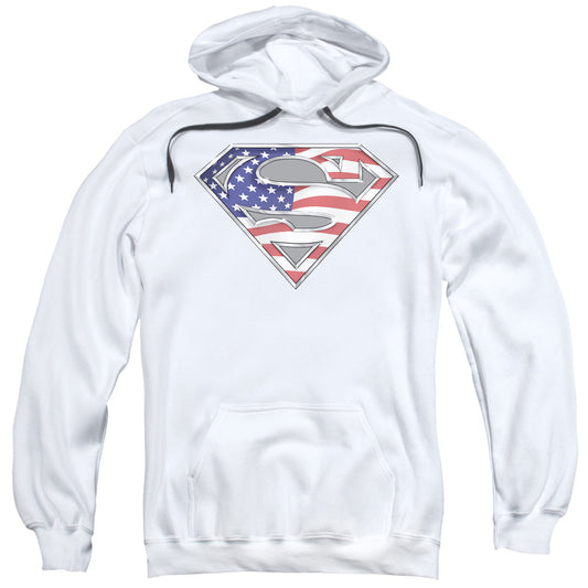 Superman All American Shield Mens Hoodie White