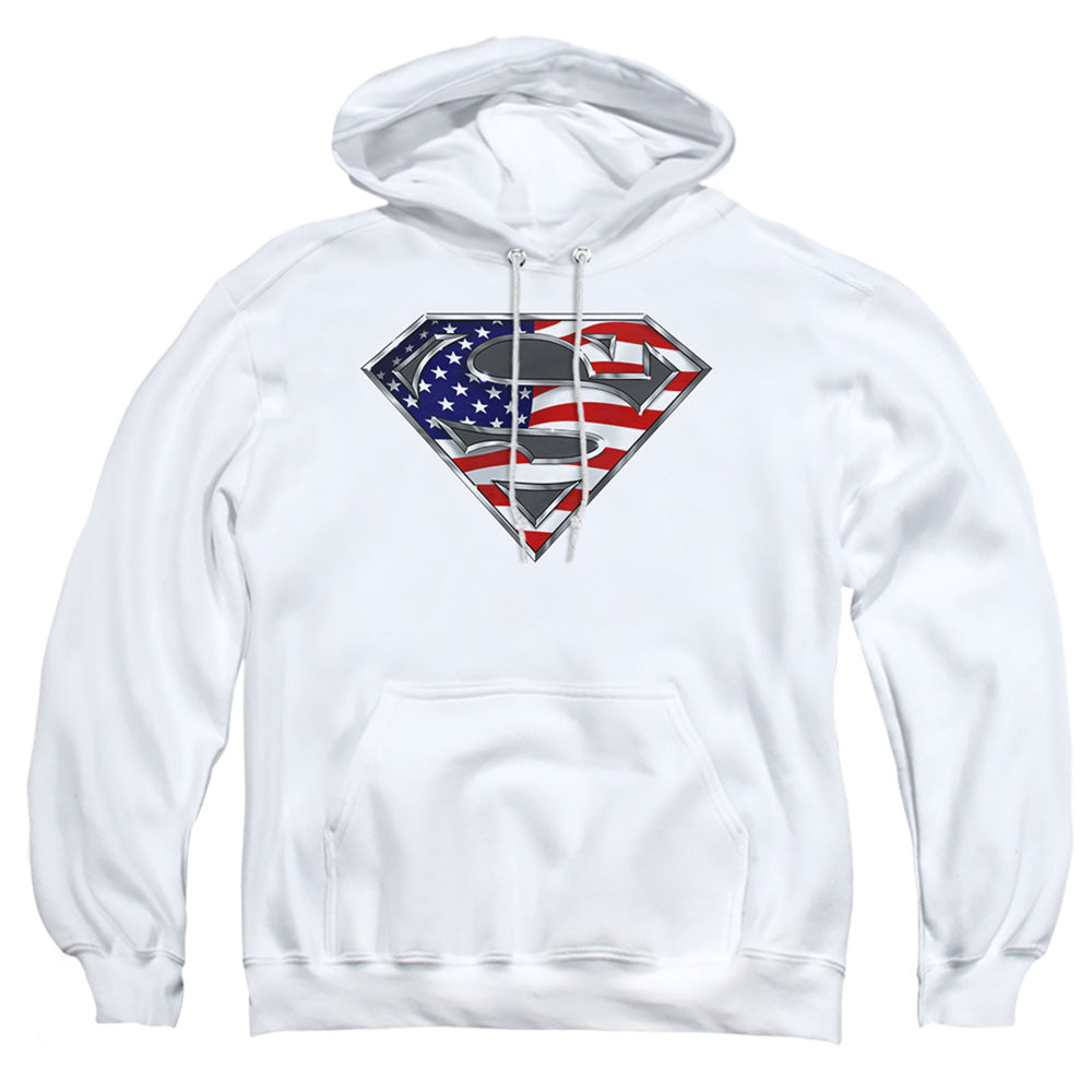 Superman All American Shield Mens Hoodie White