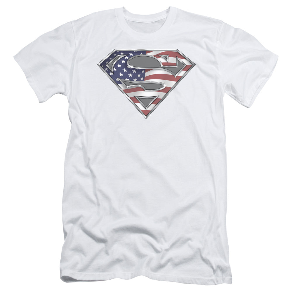 Superman All American Shield Slim Fit Mens T Shirt White