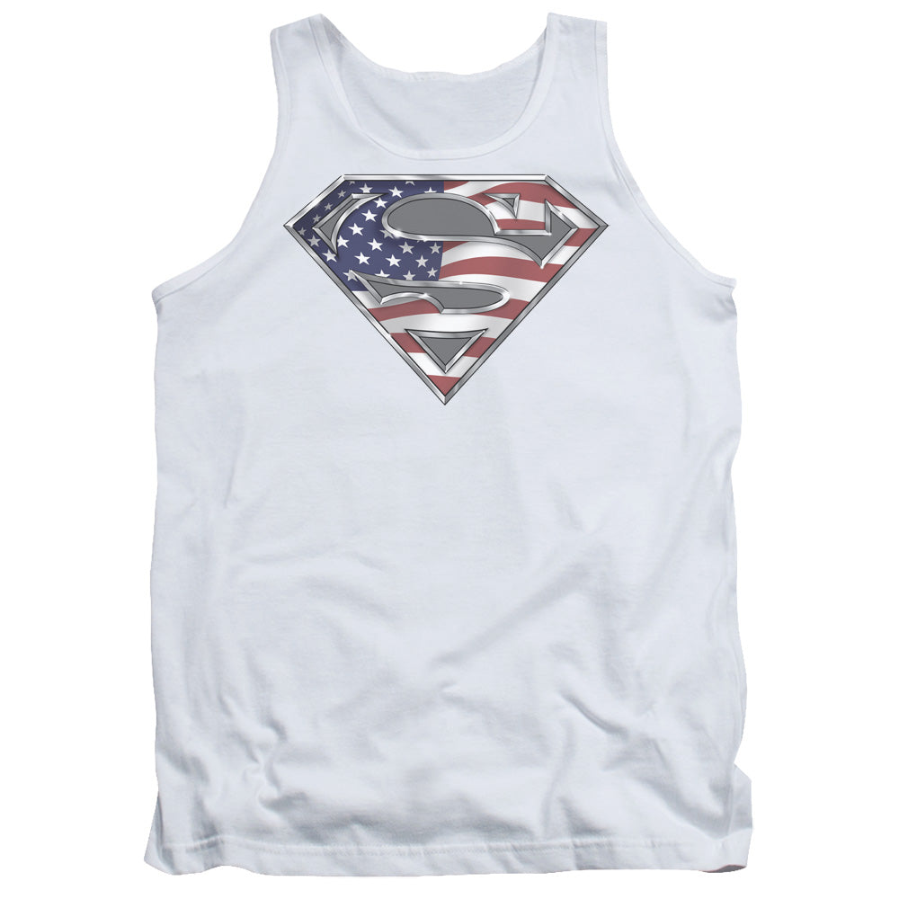 Superman All American Shield Mens Tank Top Shirt White