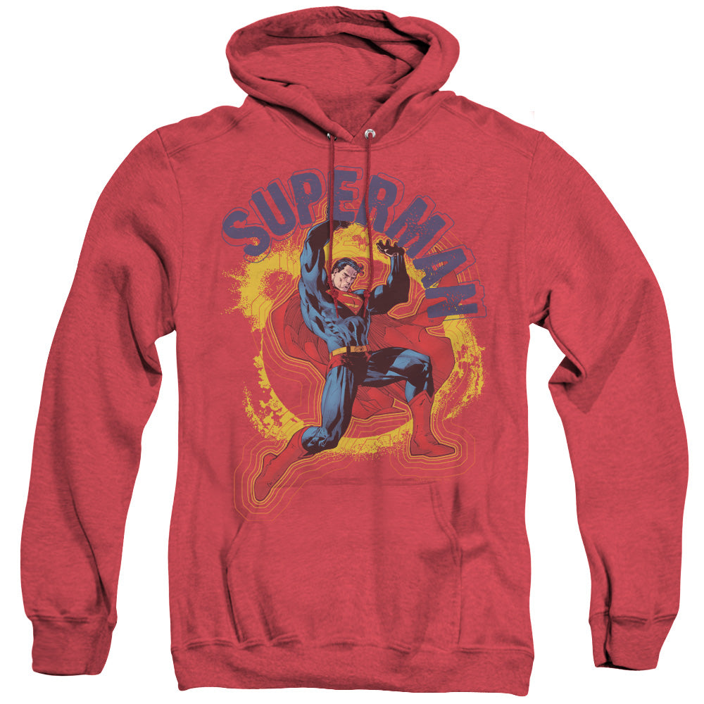 Superman A Name To Uphold Mens Heather Hoodie Red