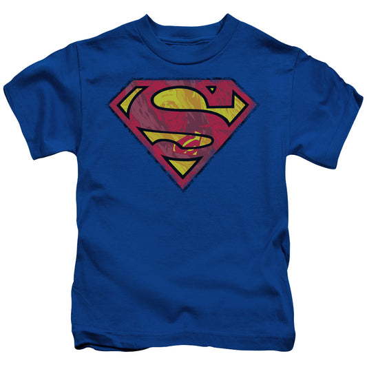 Superman Action Shield Juvenile Kids Youth T Shirt Royal Blue