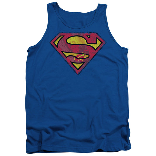 Superman Action Shield Mens Tank Top Shirt Royal Blue