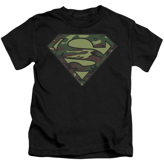 Superman Camo Logo Juvenile Kids Youth T Shirt Black