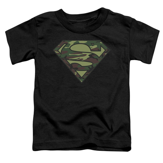 Superman Camo Logo Toddler Kids Youth T Shirt Black