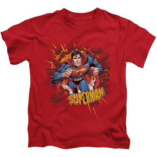 Superman Sorry About The Wall Juvenile Kids Youth T Shirt Red