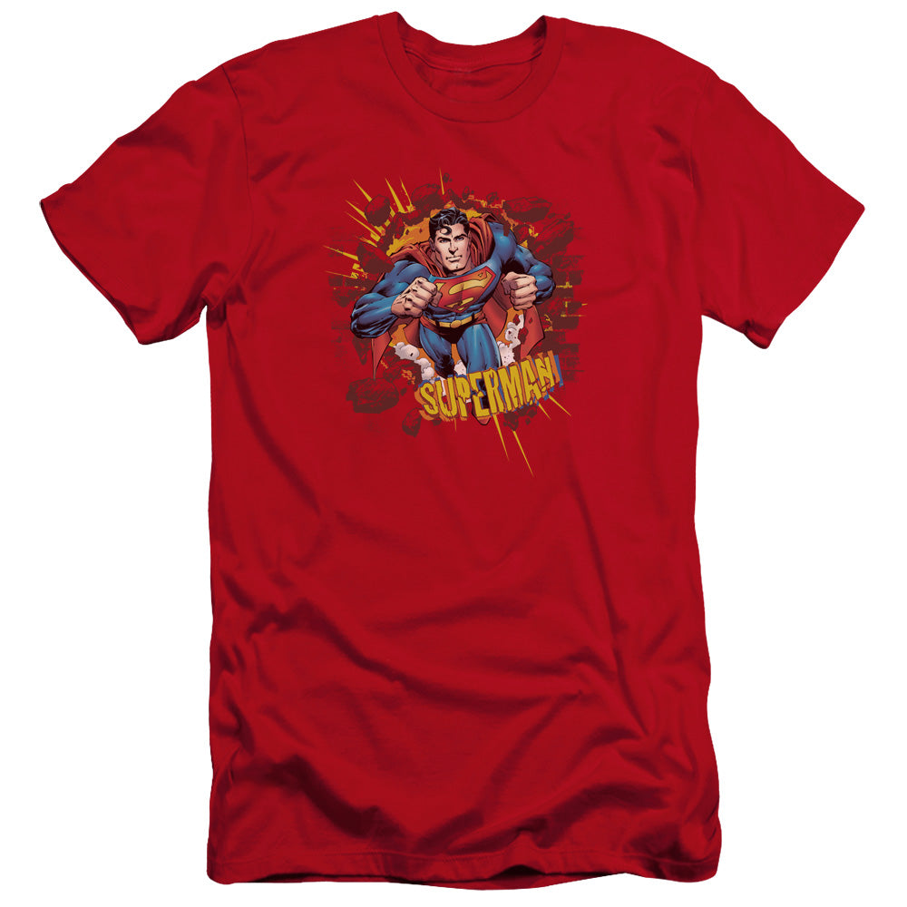 Superman Sorry About The Wall Premium Bella Canvas Slim Fit Mens T Shirt Red