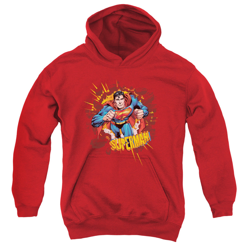 Superman Sorry About The Wall Kids Youth Hoodie Red