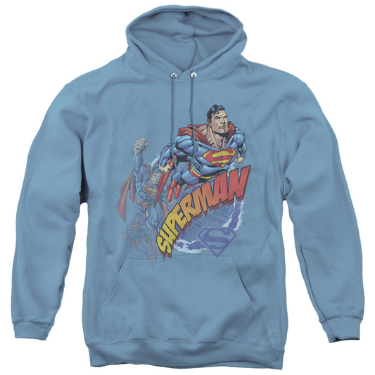 Superman Up Up And Away Mens Hoodie Carolina Blue