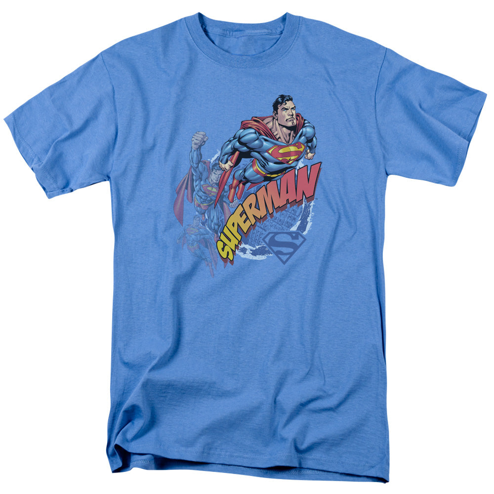 Superman Up Up And Away Mens T Shirt Carolina Blue