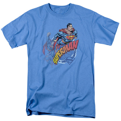 Superman Up Up And Away Mens T Shirt Carolina Blue