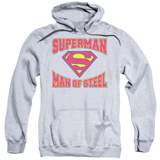 Superman Man Of Steel Jersey Mens Hoodie Athletic Heather