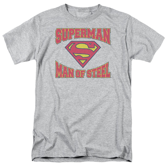 Superman Man Of Steel Jersey Mens T Shirt Athletic Heather