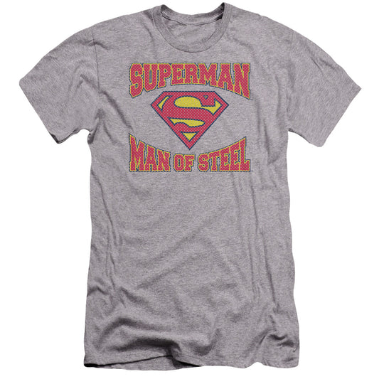 Superman Man Of Steel Jersey Premium Bella Canvas Slim Fit Mens T Shirt Athletic Heather