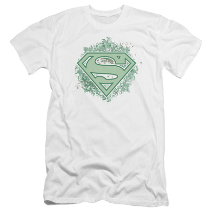 Superman Ornate Shield Premium Bella Canvas Slim Fit Mens T Shirt White