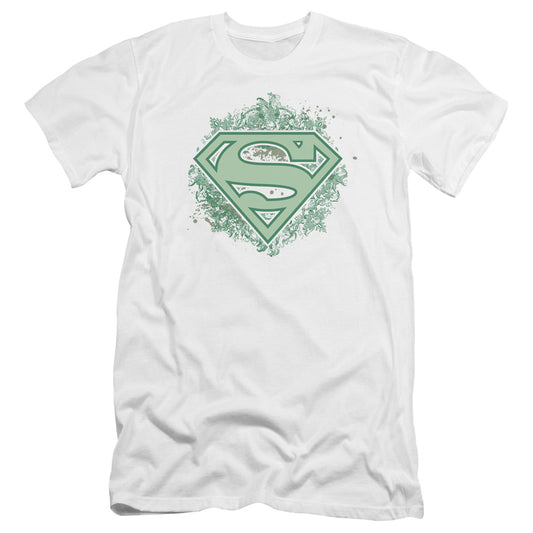 Superman Ornate Shield Premium Bella Canvas Slim Fit Mens T Shirt White