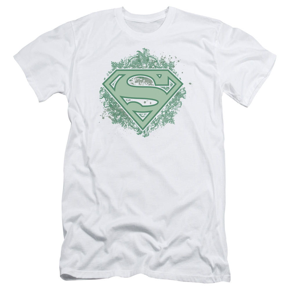 Superman Ornate Shield Slim Fit Mens T Shirt White