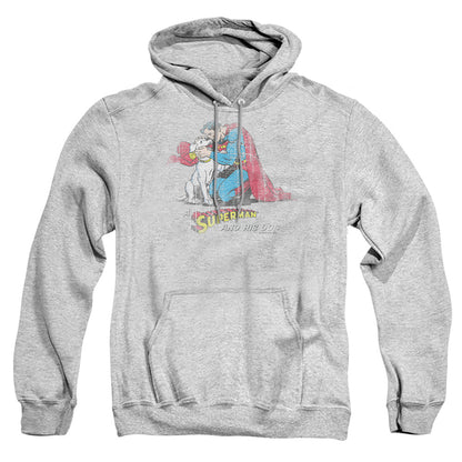 Superman And His Dog Mens Hoodie Athletic Heather