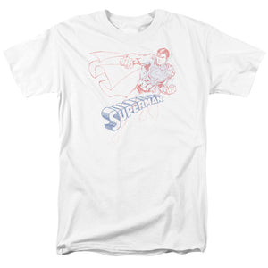 Superman Sketch Mens T Shirt White