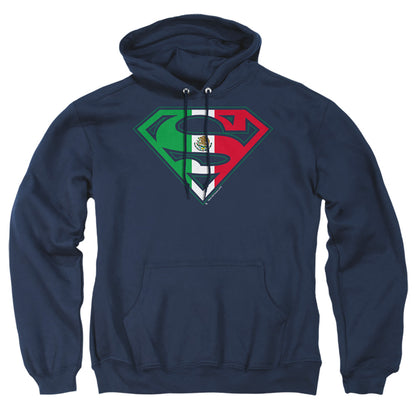 Superman Mexican Shield Mens Hoodie Navy