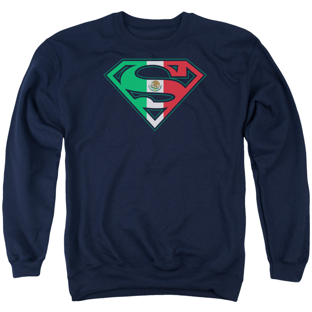 Superman Mexican Shield Mens Crewneck Sweatshirt Navy