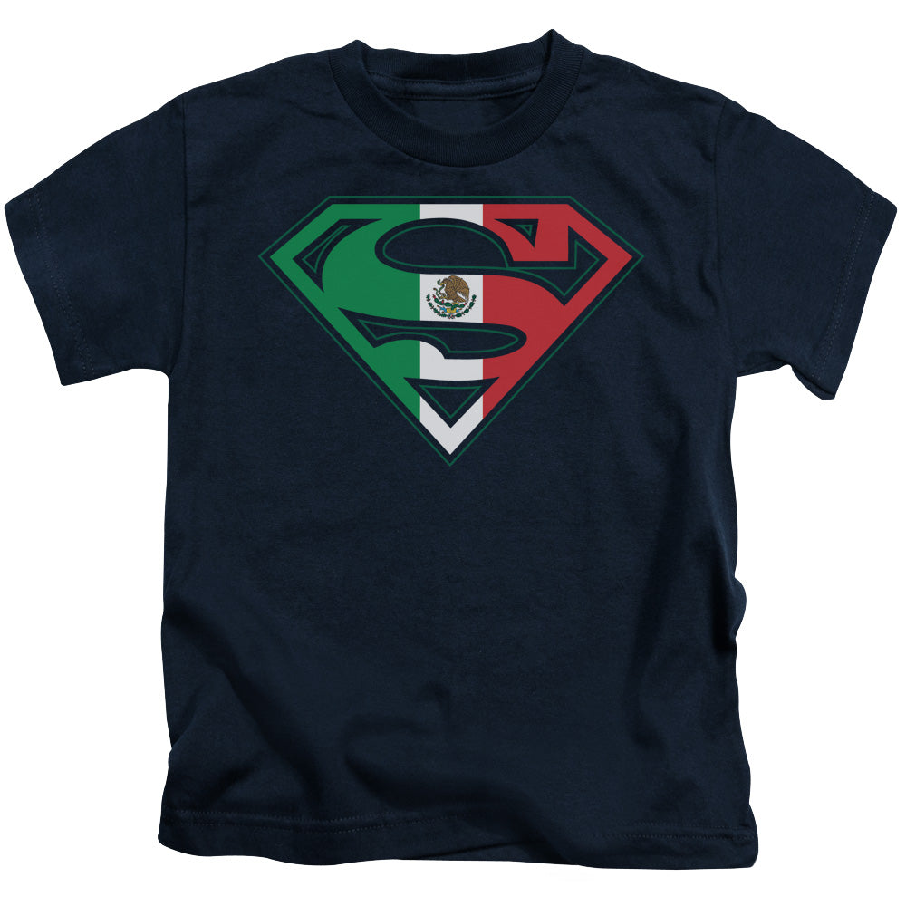 Superman Mexican Shield Juvenile Kids Youth T Shirt Navy