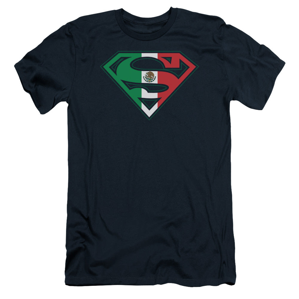 Superman Mexican Shield Slim Fit Mens T Shirt Navy