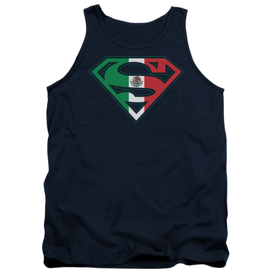 Superman Mexican Shield Mens Tank Top Shirt Navy