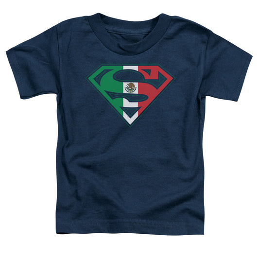 Superman Mexican Shield Toddler Kids Youth T Shirt Navy