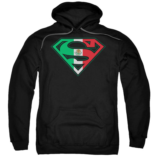 Superman Mexican Flag Shield Mens Hoodie Black