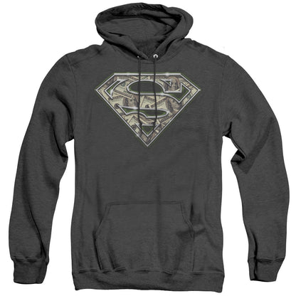 Superman All About The Benjamins Mens Heather Hoodie Black