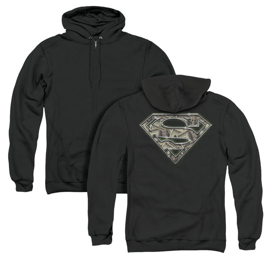 Superman All About The Benjamins Back Print Zipper Mens Hoodie Black